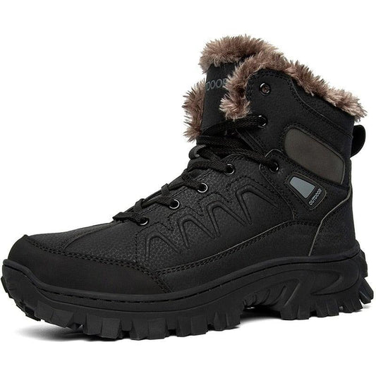 Men Winter Snow Boots Waterproof Leather Non-Slip Full Fur Lined Design