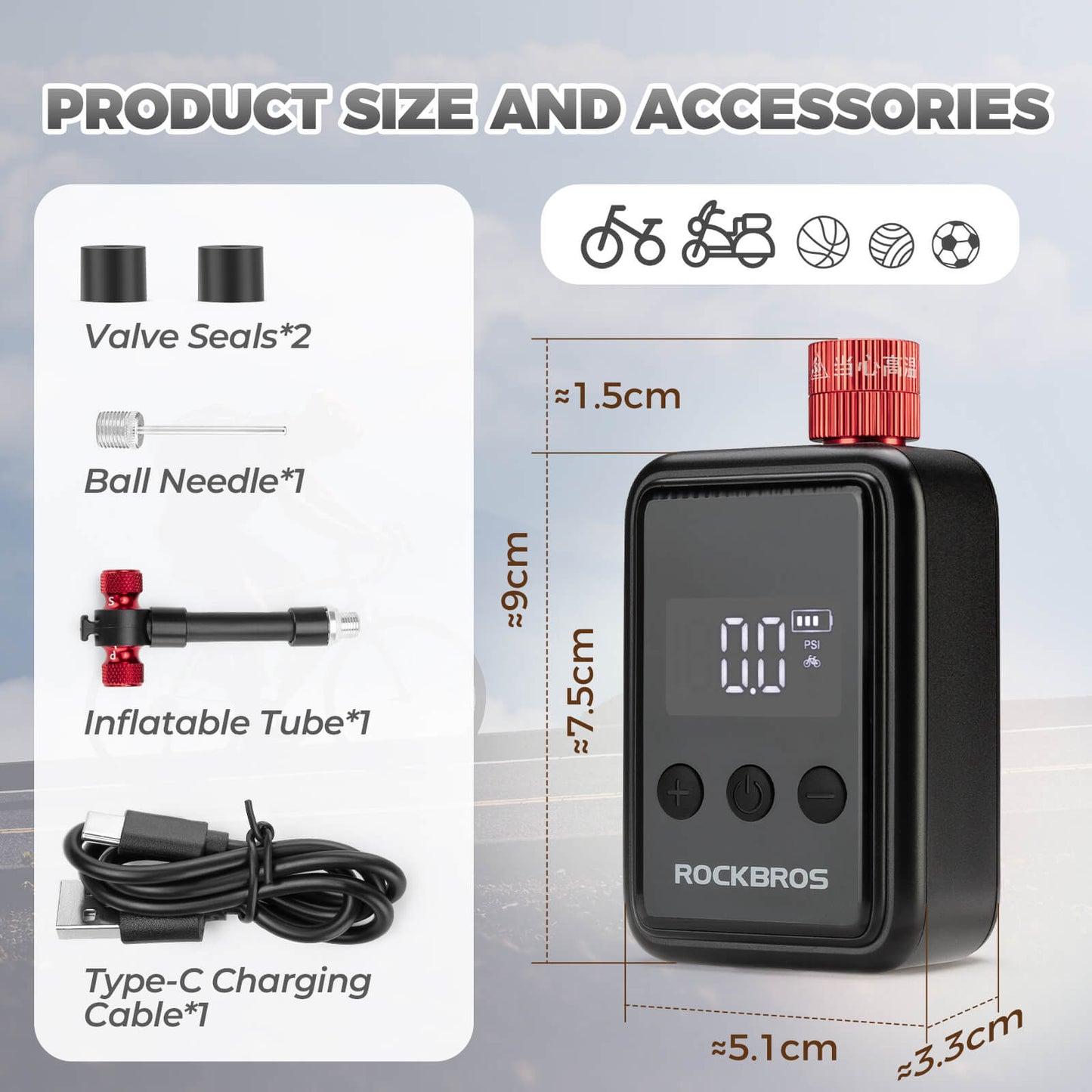 Mini Electric Bike Pump