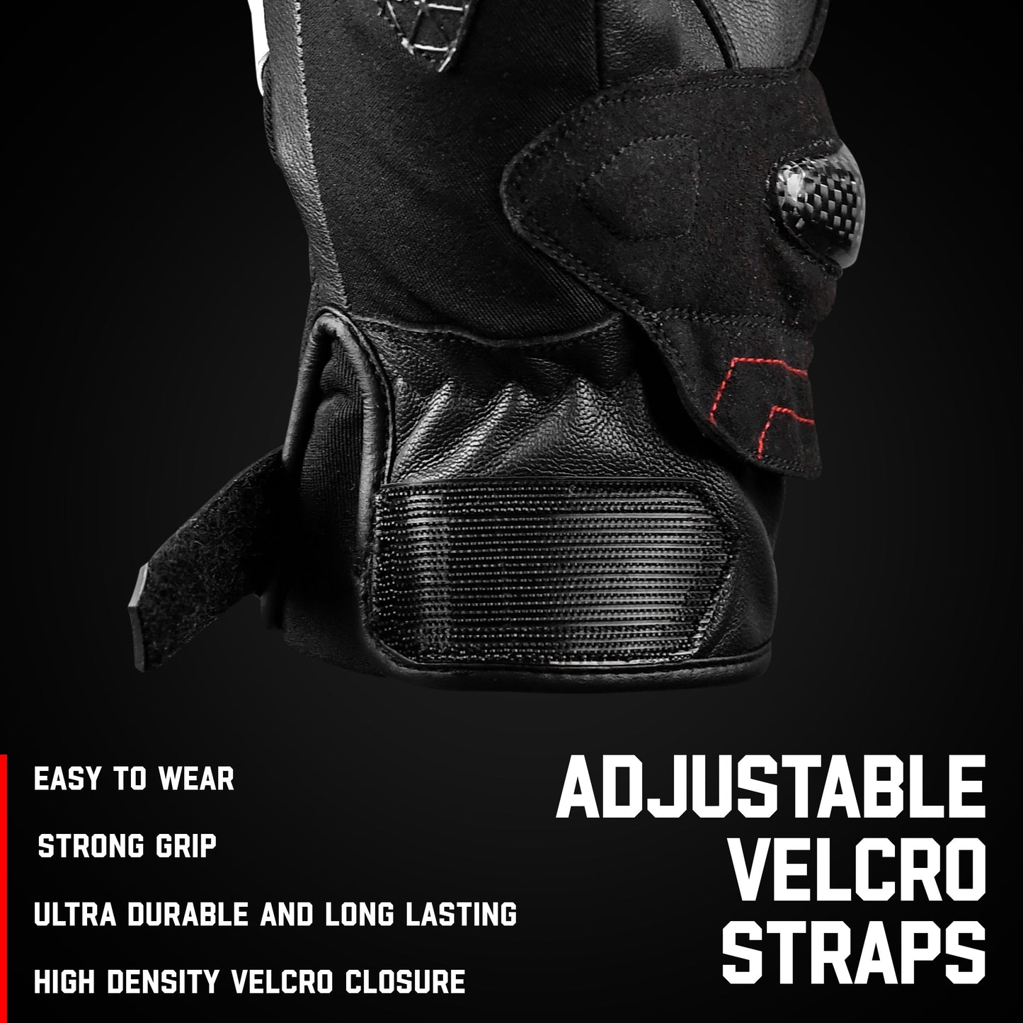 Leather Motorcycle Riding Gloves - Knuckle Protection