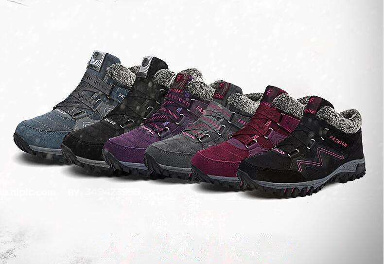 Winter Boots with Fur Warm Leather Snow Boots